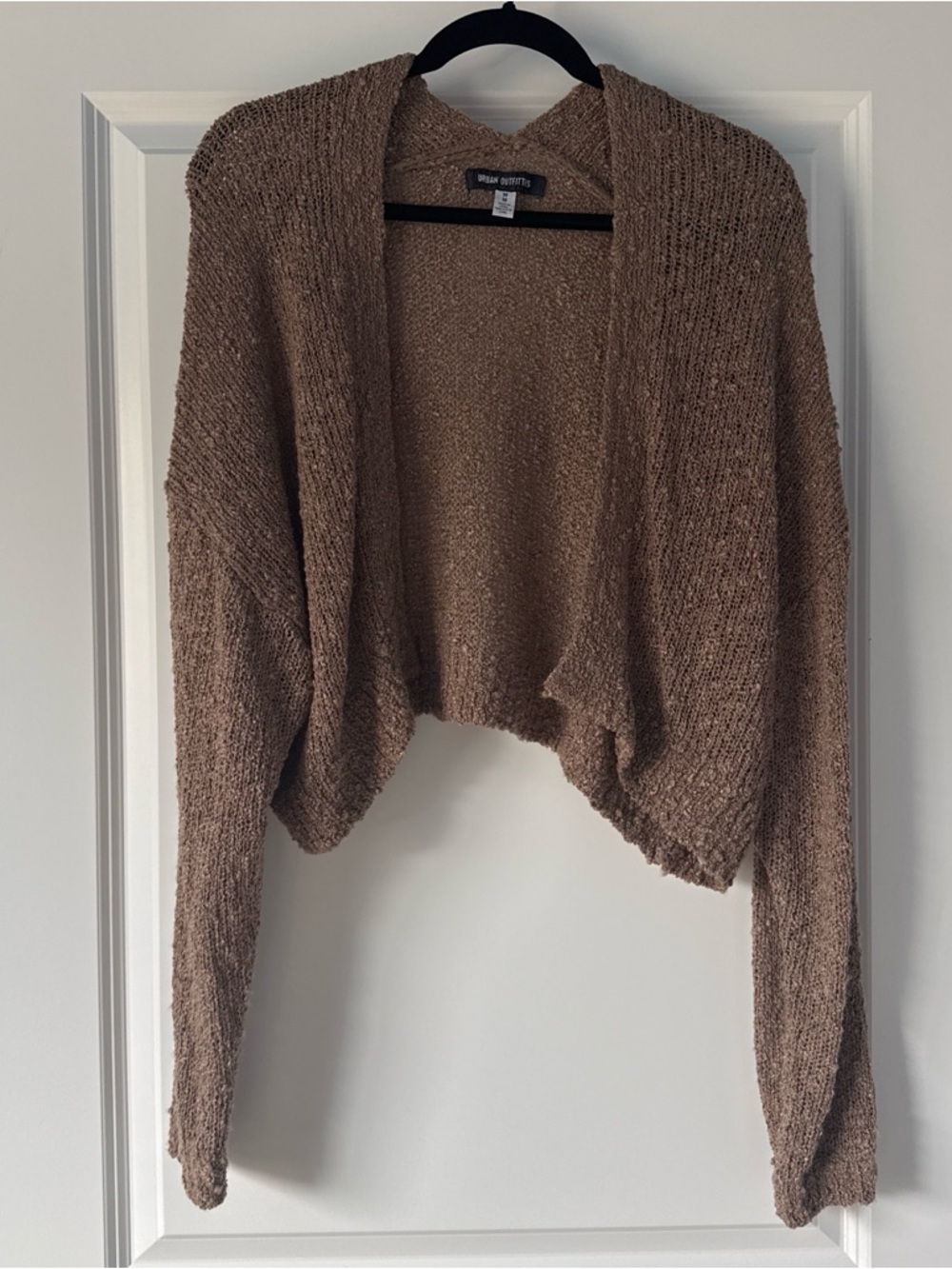 Urban Outfitters Brown Open-Front Cropped Sweater Shrug
